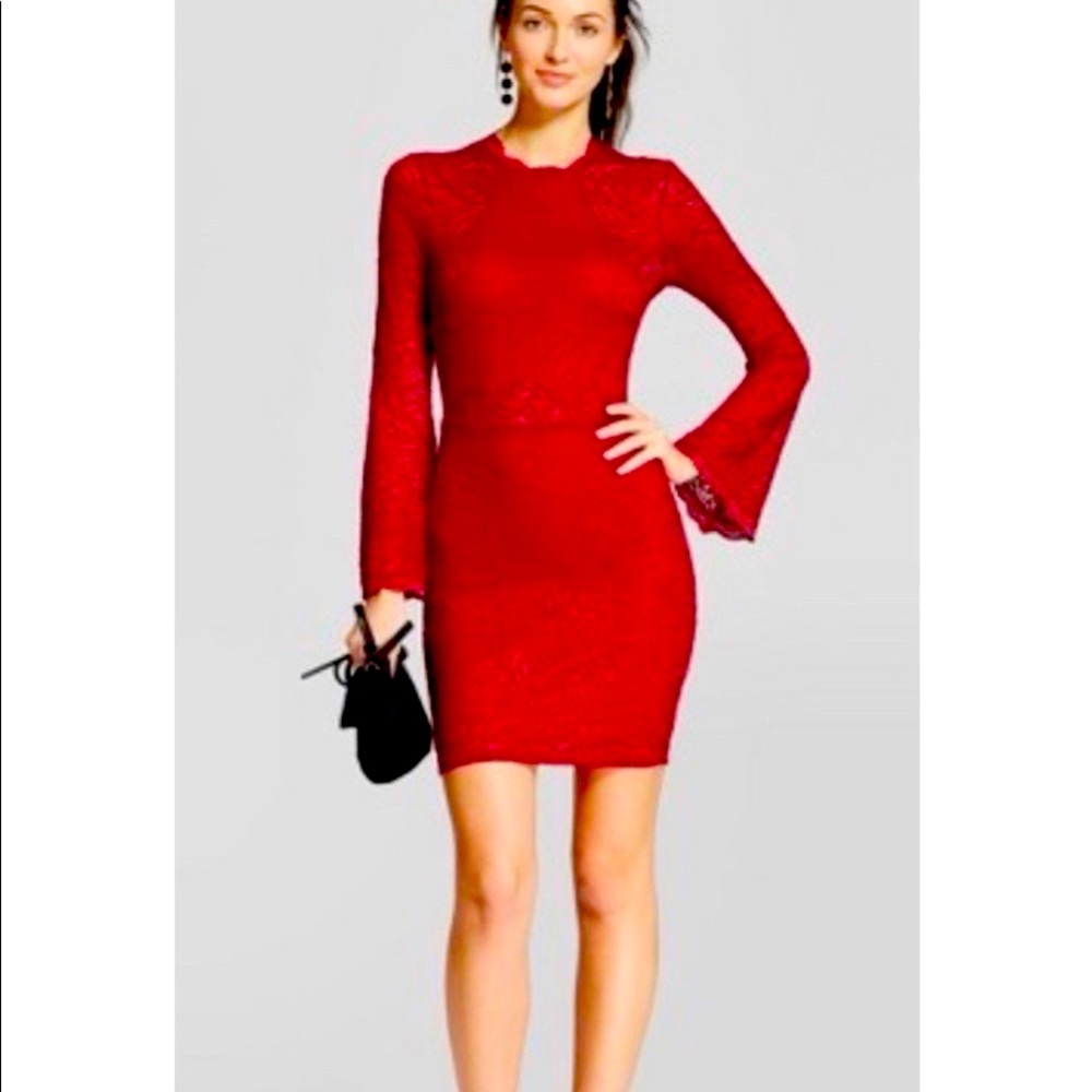 Red lace dress